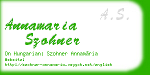 annamaria szohner business card