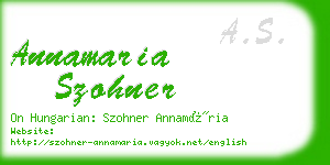 annamaria szohner business card